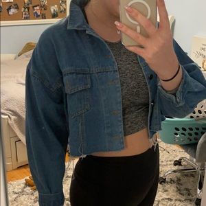Cropped jean jacket